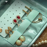 Retro Travel Jewelry Organizer Roll Foldable Jewelry Case for Journey