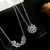 Retro Magnetic Heart Clover Pendant Necklace Women Love Choker