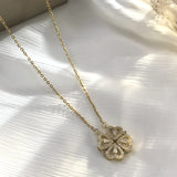 Retro Magnetic Heart Clover Pendant Necklace Women Love Choker