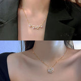 Retro Magnetic Heart Clover Pendant Necklace Women Love Choker