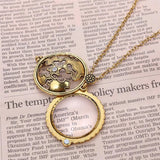 Retro Map Shocking Show Magnifier Pendant Necklace
