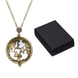 Retro Map Shocking Show Magnifier Pendant Necklace