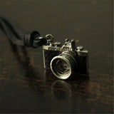 Hip-hop Camera Pendant Leather Necklace Adjustable
