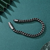 Vintage Gun-black Stainless Steel Chain Bracelet