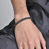 Vintage Gun-black Stainless Steel Chain Bracelet