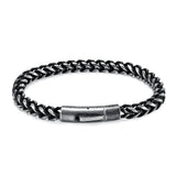 Vintage Gun-black Stainless Steel Chain Bracelet