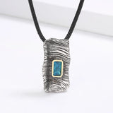 Old Silver Pendant Necklace for Retro Men and Women