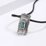 Old Silver Pendant Necklace for Retro Men and Women