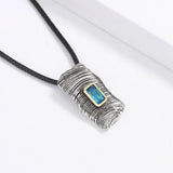 Old Silver Pendant Necklace for Retro Men and Women