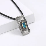 Old Silver Pendant Necklace for Retro Men and Women