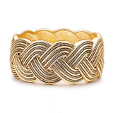 Retro Metal Stripe Wide Cuff Bracelet Bangle for Women Party Jewelry