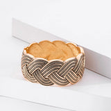 Retro Metal Stripe Wide Cuff Bracelet Bangle for Women Party Jewelry