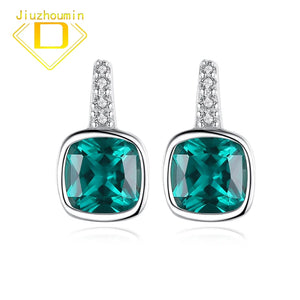 Mint Sapphire Stud Earrings 925 Sterling Silver