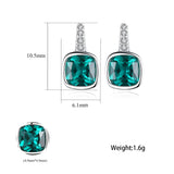 Mint Sapphire Stud Earrings 925 Sterling Silver