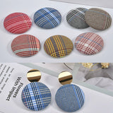 Retro Plaid Fabric Button Earrings DIY Material