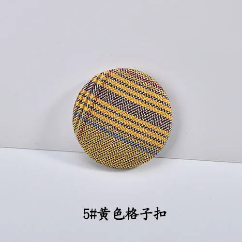 Retro Plaid Fabric Button Earrings DIY Material