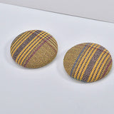 Retro Plaid Fabric Button Earrings DIY Material