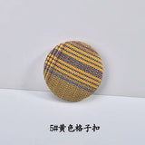 Retro Plaid Fabric Button Earrings DIY Material