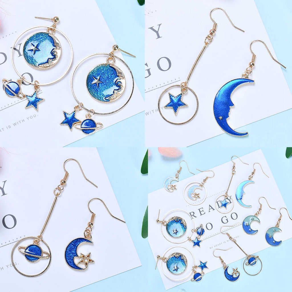 Retro Moon Star Enamel Charm DIY Jewelry Making