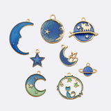 Retro Moon Star Enamel Charm DIY Jewelry Making