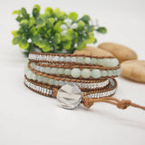 Retro Amazonite Wrap Bracelet Natural Stone Beads