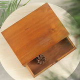 Retro Wooden Desktop Drawer Storage Box Organizer