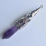 Natural Amethyst Stone Pendulum for Divination Wicca Birthstone 6pcs