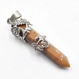 Retro Natural Gem Stone Pendulum for Divination Wicca Birthstone Pendants