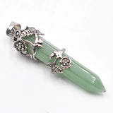 Retro Natural Gem Stone Pendulum for Divination Wicca Birthstone Pendants
