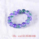 Green Jade Dongling Flower 8-12mm Elastic Bracelet Charm Hand Knitted Amulet