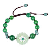 Natural Green Jade Dongling Flower Adjustable Bracelet