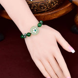 Natural Green Jade Dongling Flower Adjustable Bracelet