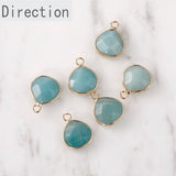 Natural Stone Crystal Section Water Drop Pendant DIY Earrings Bracelet Necklace