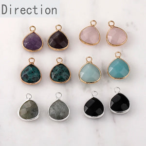 Natural Stone Crystal Section Water Drop Pendant DIY Earrings Bracelet Necklace
