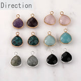 Natural Stone Crystal Section Water Drop Pendant DIY Earrings Bracelet Necklace