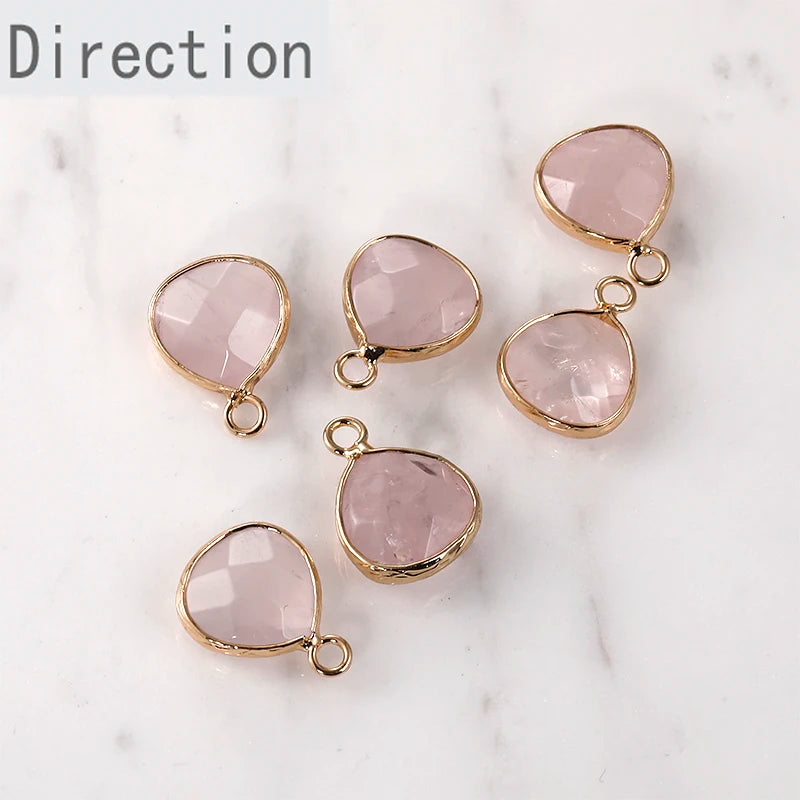 Natural Stone Crystal Section Water Drop Pendant DIY Earrings Bracelet Necklace