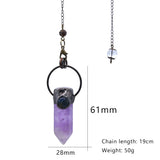 Pink Quartz Pendulum for Divination Hexagonal Column Reiki Jewelry