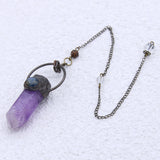 Pink Quartz Pendulum for Divination Hexagonal Column Reiki Jewelry