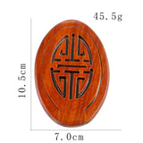 Retro Wood Oval Mirror Chinese Pattern Portable Make Up Mirrors