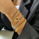 Retro Geometric Chain Necklace for Women Party