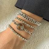 Retro Geometric Chain Necklace for Women Party