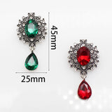 Retro Water Drop Glass Brooch Rhinestone Decoration