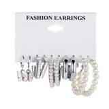 Retro Style Oil Dripping Butterfly Pearl Earrings Set