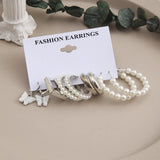 Retro Style Oil Dripping Butterfly Pearl Earrings Set