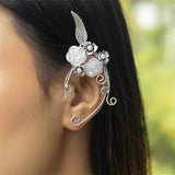 Flowers Ear Bone Clip Rose Branch Vine Leaf Elf Tassel Clip Earrings