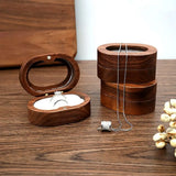 Wooden Jewelry Box Ring Display Holder Engagement Wedding Love Gift