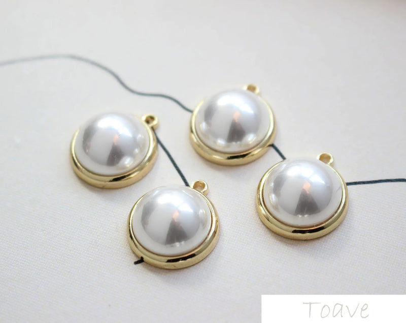 Retro Oval round Pendant and Versatile Pearl DIY Ear Stud