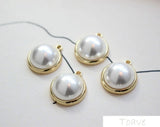Retro Oval round Pendant and Versatile Pearl DIY Ear Stud