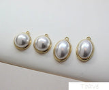 Retro Oval round Pendant and Versatile Pearl DIY Ear Stud