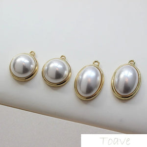 Retro Oval round Pendant and Versatile Pearl DIY Ear Stud